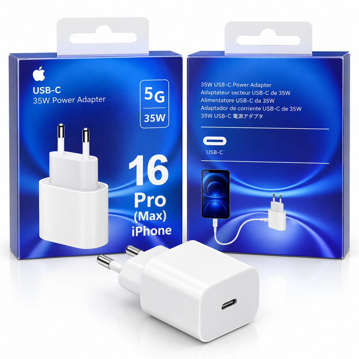 Karikues USB-C 35W për iPhone 16 Pro Max – Power Adapter, Fisha EU