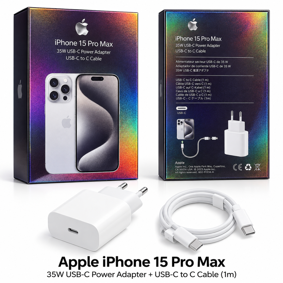 Karikues Apple USB-C 35W + Kabllo USB-C në USB-C
