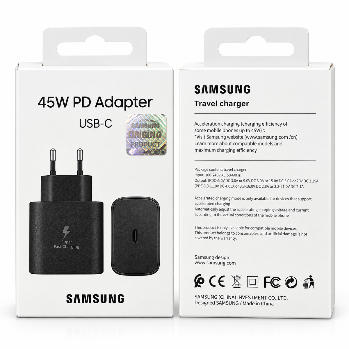 Samsung 45W USB-C PD Adapter – Karikues Fast Charging për Samsung Galaxy S Series